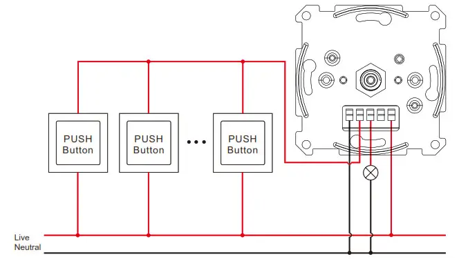 SUNRICHER SR-SB2835RAC-S Push Compatible RF+Bluetooth- control points