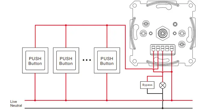SUNRICHER SR-SB2835RAC-S Push Compatible RF+Bluetooth- multiple control points