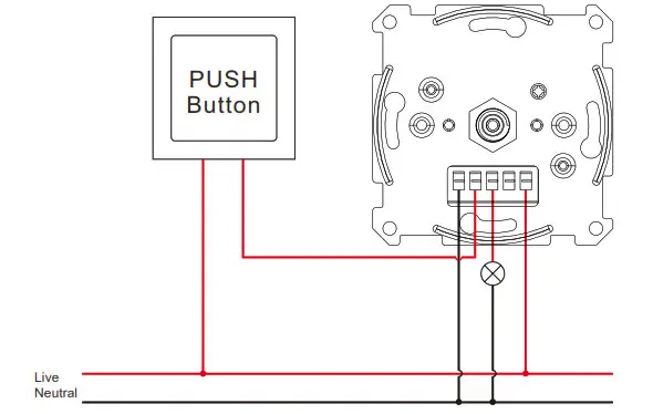 SUNRICHER SR-SB2835RAC-S Push Compatible RF+Bluetooth- switch wiring