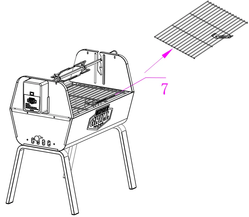 EXPERT GRILL BC2051A0 Portable Charcoal Rotisserie - Grate Lifter