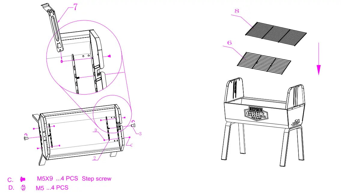 EXPERT GRILL BC2051A0 Portable Charcoal Rotisserie - Power Adapter 2