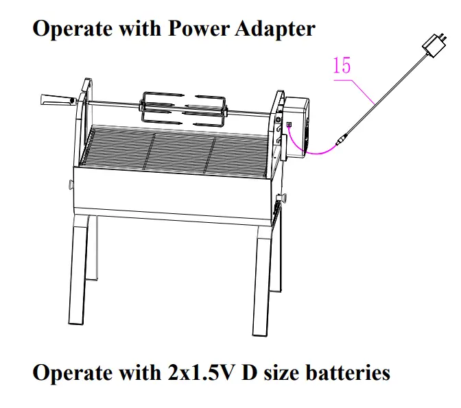 EXPERT GRILL BC2051A0 Portable Charcoal Rotisserie - Power Adapter
