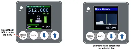 Navigating the Menus