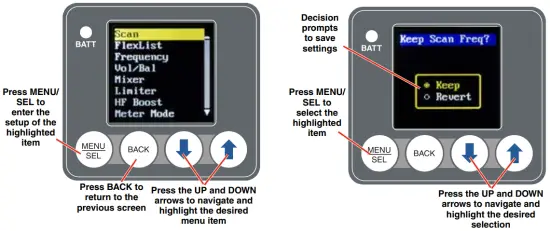 Navigating the Menus