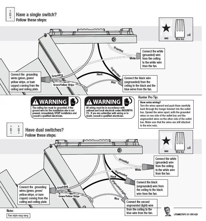 Hunter- 51223- Brushed- Nickel- Lilliana- Ceiling -Fan -FIG 10
