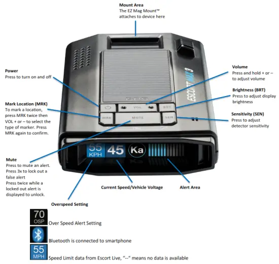 ESCORT MAX 3 Laser Radar Detector - BASIC OPERATION