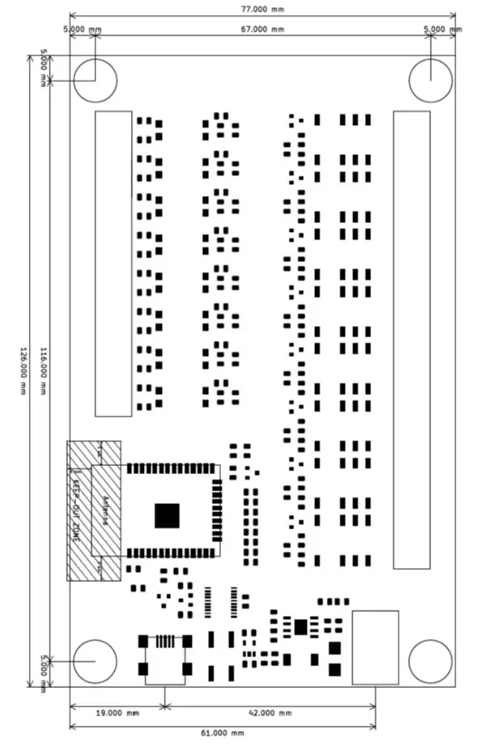 rebot-electronic WiFi relays - PCB dimensions