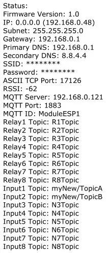 rebot-electronic WiFi relays - Status