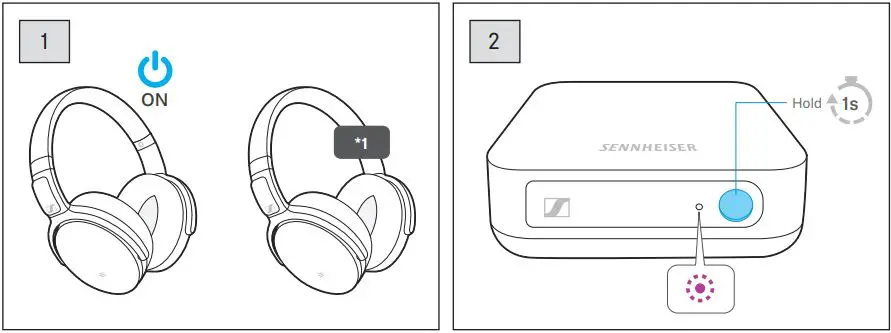 SENNHEISER Bluetooth Audio Instruction Manual Transmitter - Connecting the transmitter to a second pair of headphones