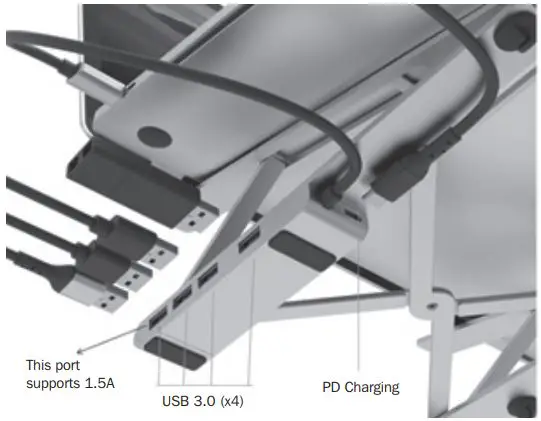 TRIPP LITE U460-ST4-4A-C 4-Port USB-C Hub with Laptop Stand and 100W PD Charging 2