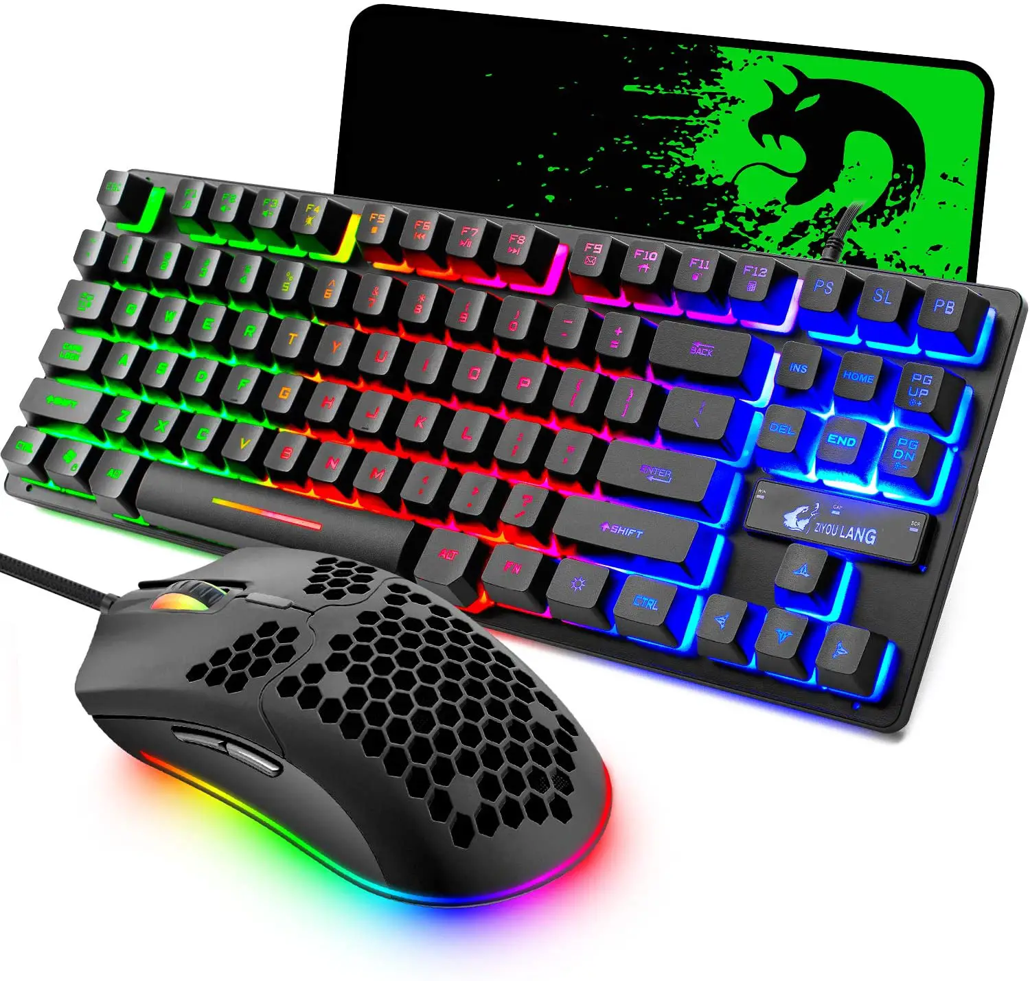 SENTRY-KX350-Gaming-Keyboard with Rainbow-Blacklight+Keylight