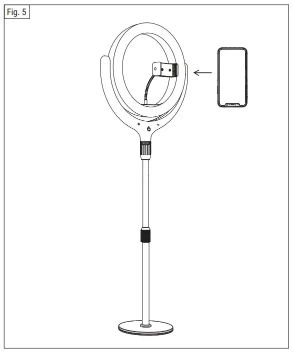BRESSER-BR-RL10B-Led-Ring-Light-With -tand-and-Base-Fig5