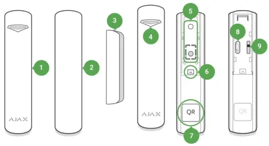 AJAX DoorProtect Wireless Magnetic Opening Detector - Functional Elements