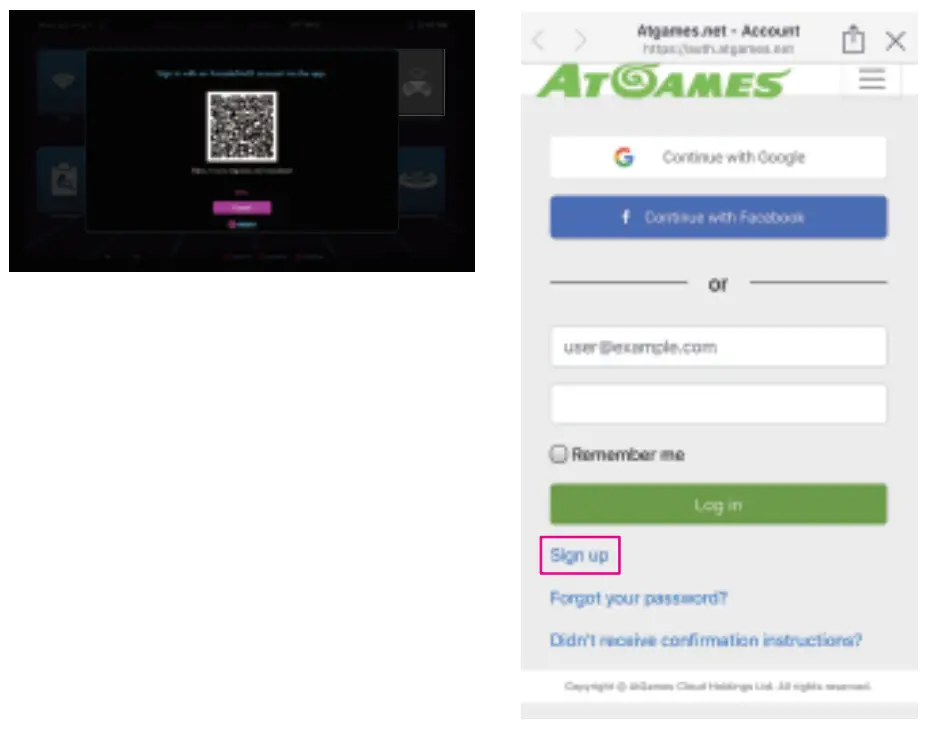 ATGAMES HA2802 Legends Gamer Pro Console - choose either to sign in
