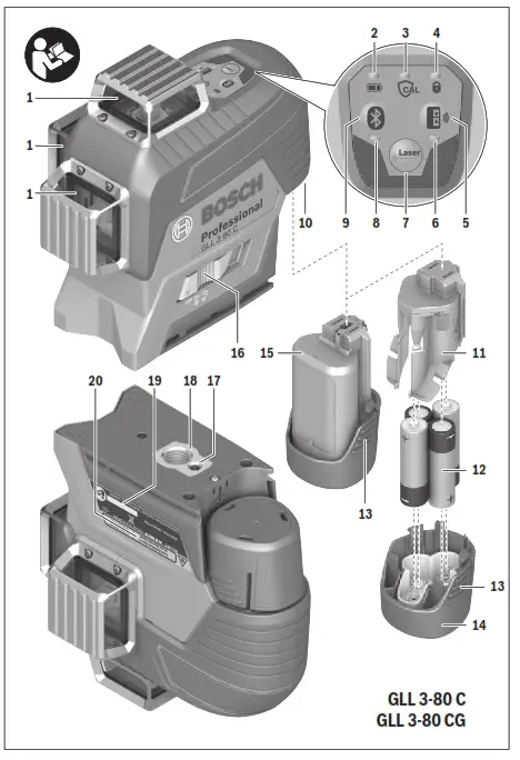 BOSCH 3 80C GLL Professional LINE LASER - fig