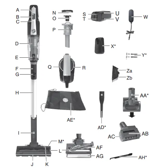 HOOVER H-FREE 500 Cordless Vacuum Cleaner fig 1