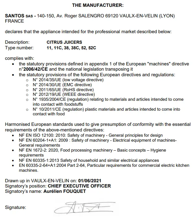 SANTOS 408.007 Novo Citrus Juicer-fig8