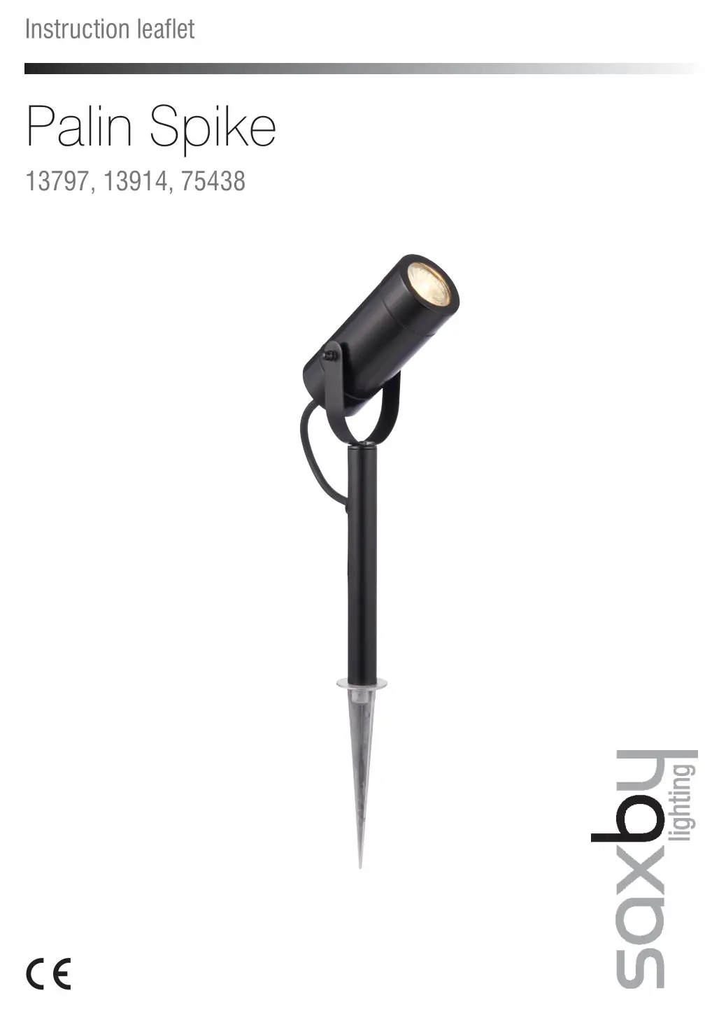 saxby lighting Palin Spike Instruction Manual