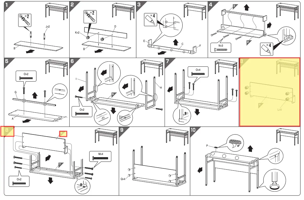 Iris 45.3 in Computer Desk with Cable Management - 3