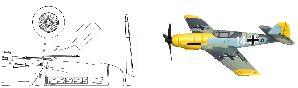 MODSTER BF 109 E 400mm Electric Motor Plane - 3