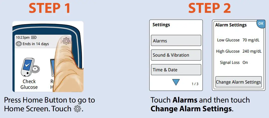 FreeStyle Libre 2 Flash Glucose Monitoring System User Guide - Setting Alarms