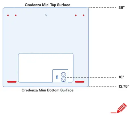 Heckler H891 AV Credenza Mini for Video Conferencing Meeting Rooms-fig3