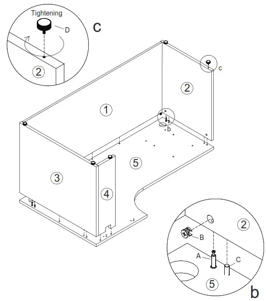 LORELL 69904-69905-34395-69908-69909-34396-69599-18268 Credenza - Assembly Instructions STEP 2a