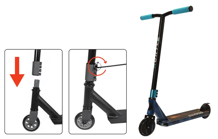 HURTLE HURTUN27 Lightweight Street Stunt Scooter- unassembled