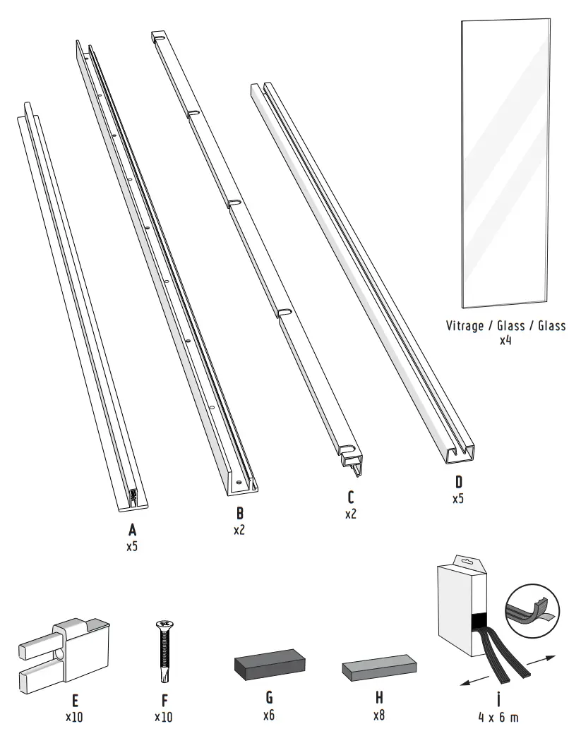 Kit atelier 4 Panels Glass Window - fig 1