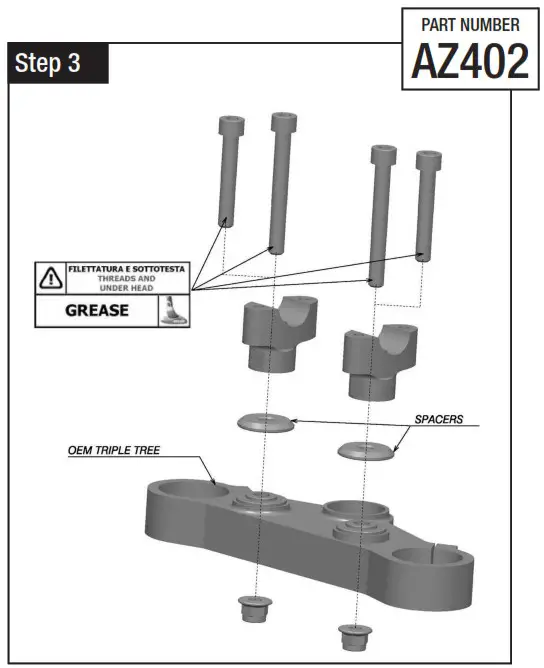 rizoma AZ402 Handlebar Risers - Riser kit 6