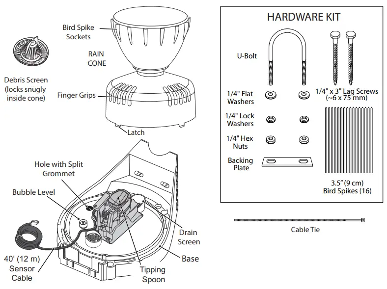 DAVIS 6466 Rain Collector-FIG2