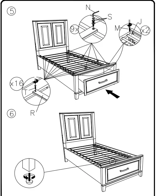 ASHLEY B488-53 Furniture Twin Panel Bed 5