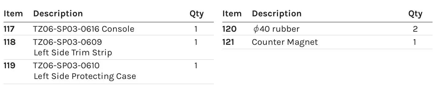 Corsair FreeRun 105 - PARTS LIST 3