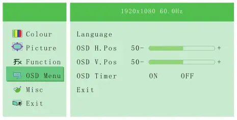 ELECROW 10.1” IPS Touchscreen Portable Monitor SF101T - OSD Setting