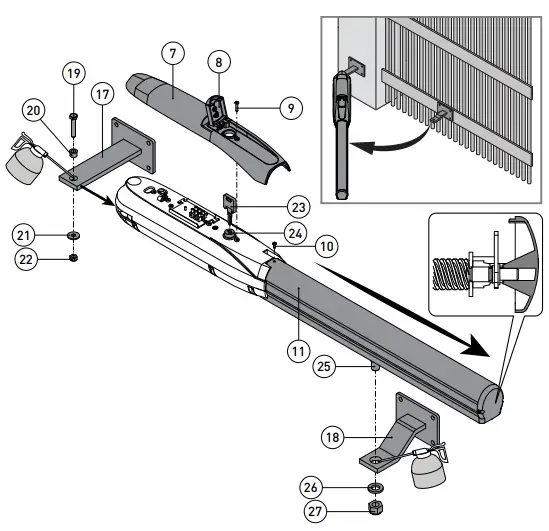 Ditec PWR50AC Automation for swing gates-shown