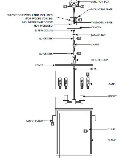 GENERATION LIGHTING CO1141 1 Light 9 inch Heritage Copper Outdoor Pendant fig1