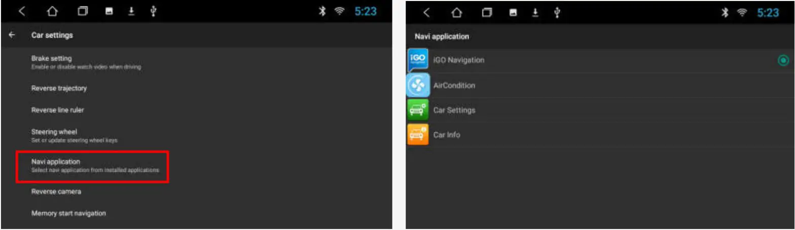 AINAVI T3 Car Video Display - navigation path