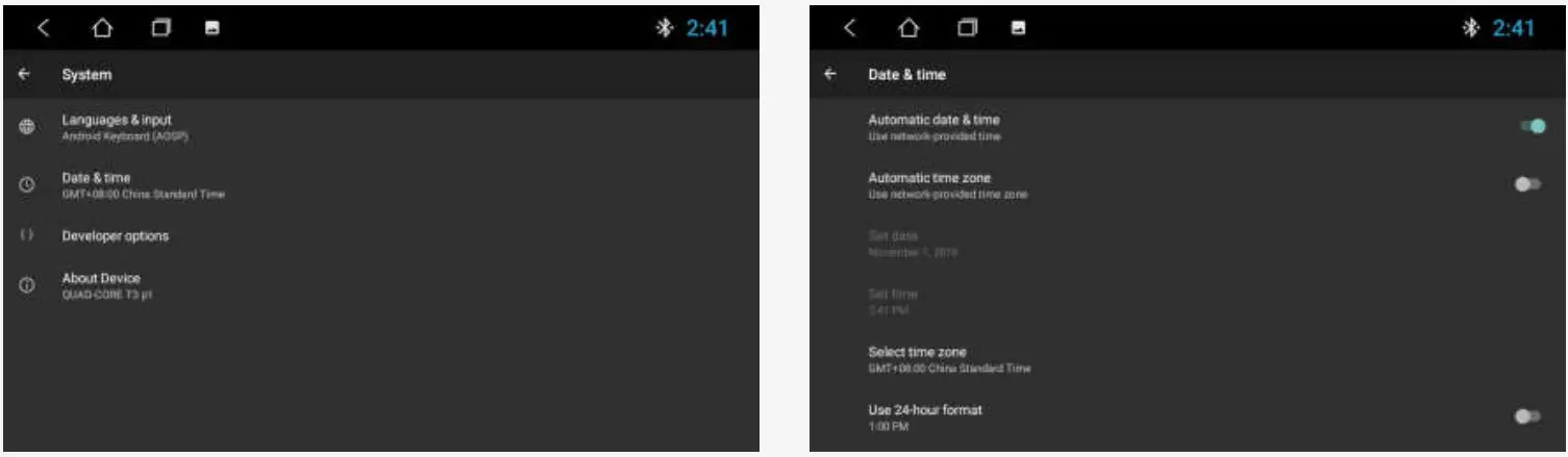 AINAVI T3 Car Video Display - time