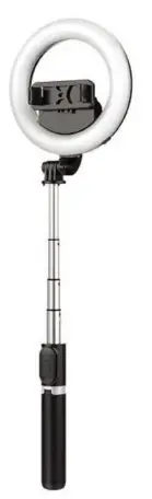 Polaroid PSS0417 Bluetooth Selfie Stick with 6 Inch Ring Light and Tripod