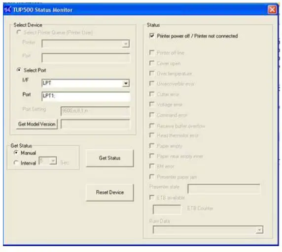 Star Micronics Thermal Kiosk Receipt Printer - Status monitor tool