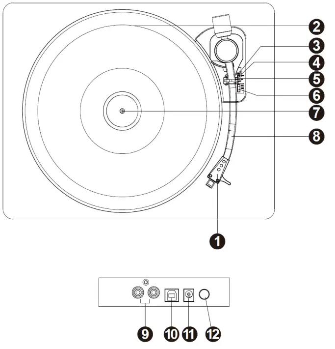 Lenco L 30 Wooden Turntable with MMC Cartridge and PC Encoding - TURNTABLE PARTS