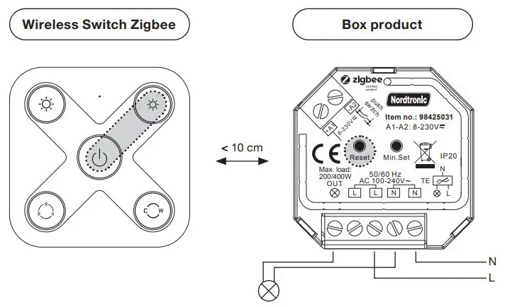 Nordtronic 98427010 Wireless Switch Zigbee Kit Instruction Manual - Touch link
