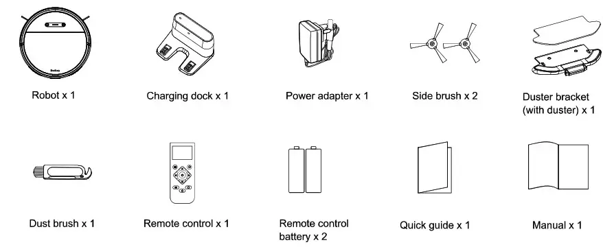 RedKey 3Y16X2 Robot Vacuum Cleaner - Packing list
