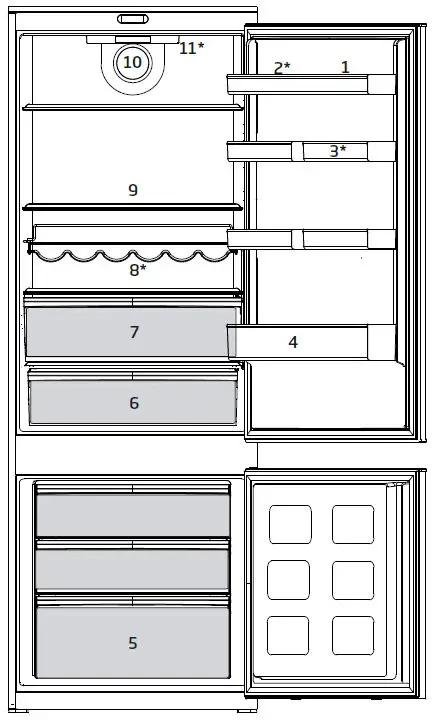 beko BCSE400E40SN Built-In Refrigerator FIG-1