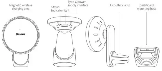 Baseus WXJN-01 Big Energy Car Mount Wireless Charger - figure 2