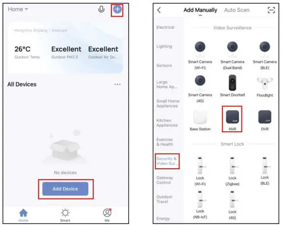 MEARI IView 104W T Network Video Recorder WiFi Kit User Guide - Click add device