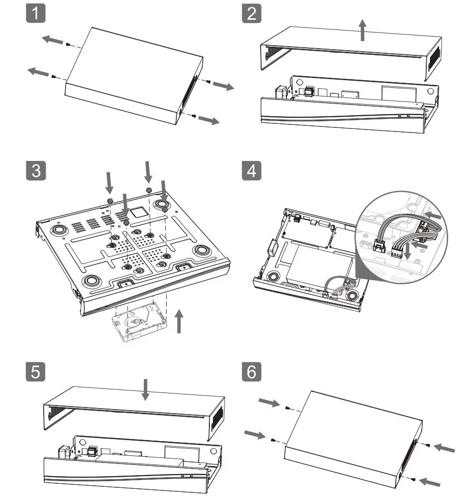 MEARI IView 104W T Network Video Recorder WiFi Kit User Guide - HDD Installation