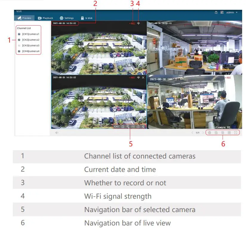 MEARI IView 104W T Network Video Recorder WiFi Kit User Guide - Live View