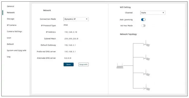 MEARI IView 104W T Network Video Recorder WiFi Kit User Guide - Network setting