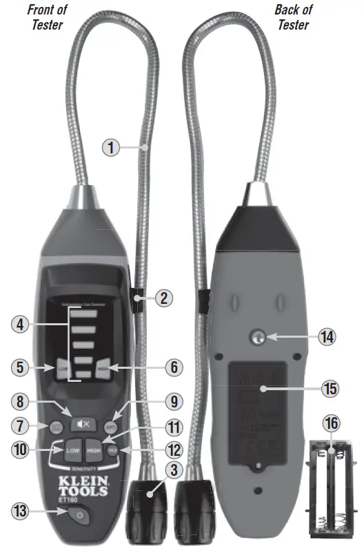 KLEIN TOOLS ET160 Refrigerant Gas Leak Detector fig 2